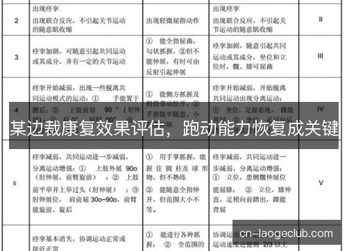 某边裁康复效果评估,跑动能力恢复成关键 某边裁康复效果评估,跑动能力恢复成关键